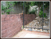 Textured Block Wall and Gate